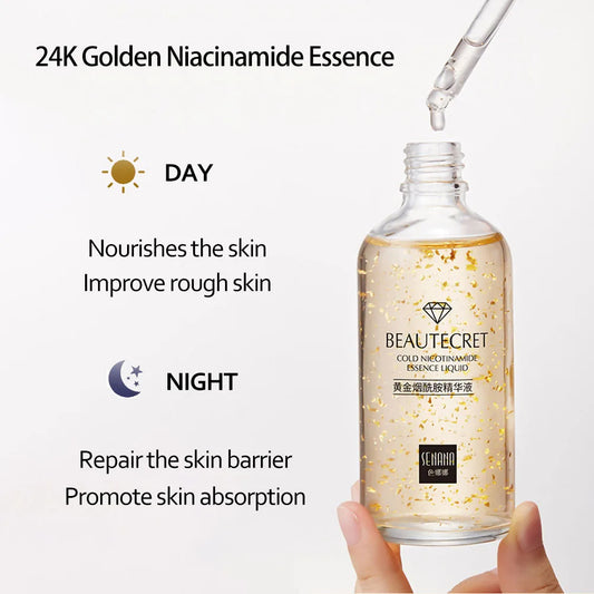 24K Gold & Collagen Skincare Set – Serum, Moisturizing Cream & Eye Roll-On