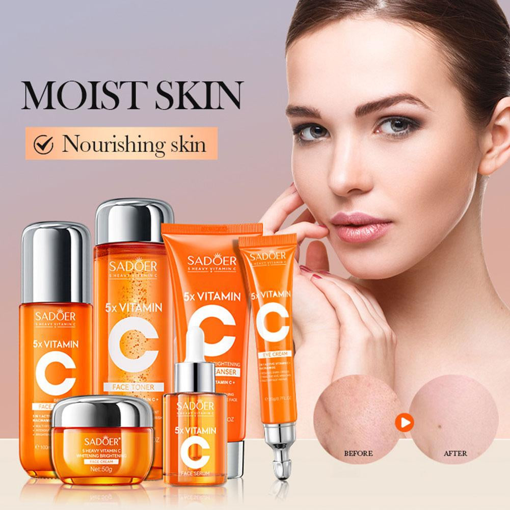Coffret SADOER 5x Vitamine C – Éclat, Hydratation & Anti-Âge