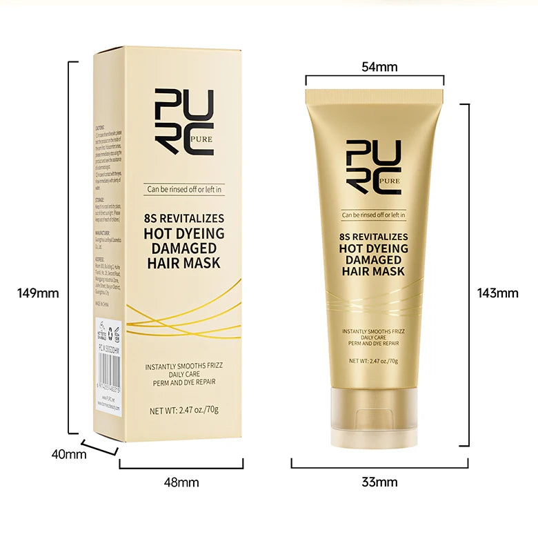 PURC 8 Seconds Hair Mask – Salon Spa Repair for Damaged & Dyed Hair