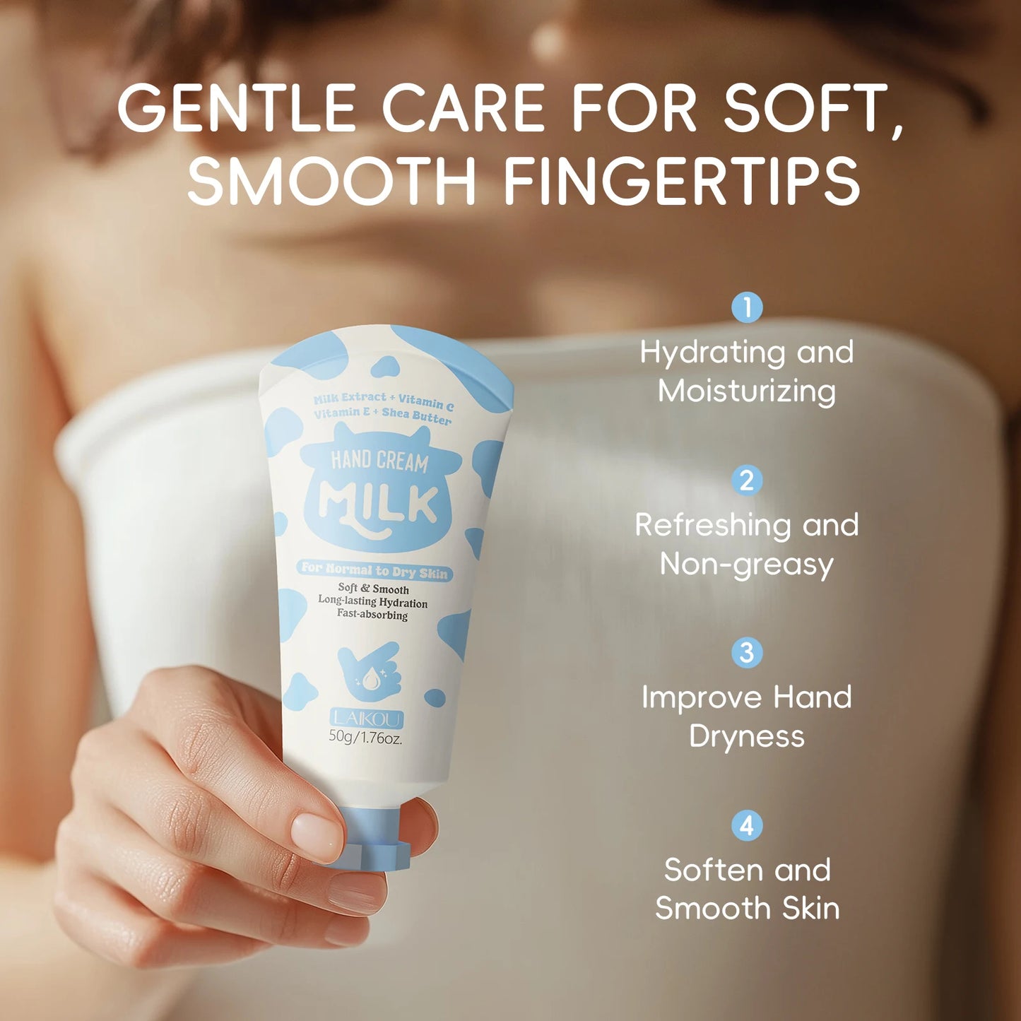 Crème pour les Mains au Lait – Hydratation Intense & Douceur