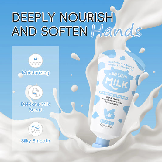 Crème pour les Mains au Lait – Hydratation Intense & Douceur