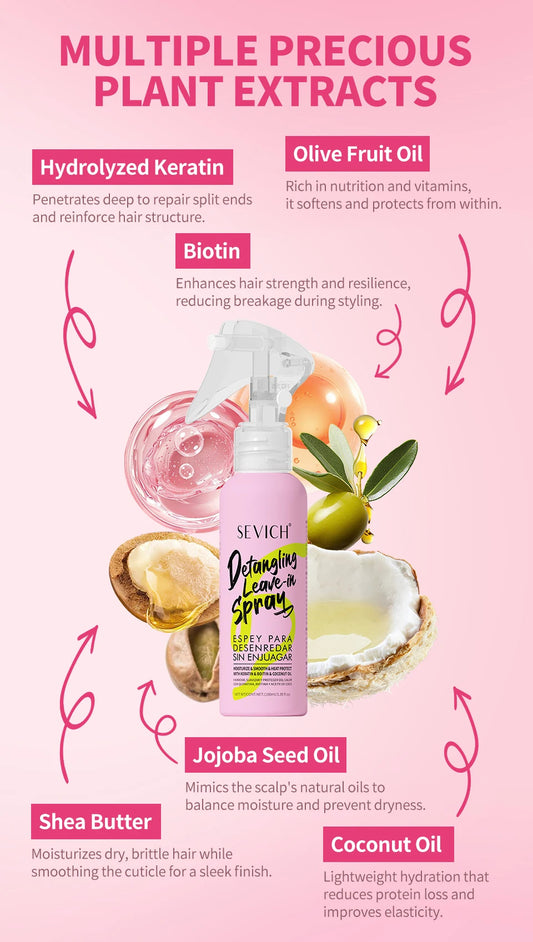 Spray essentiel pour cheveux secs et endommagés, soins capillaires