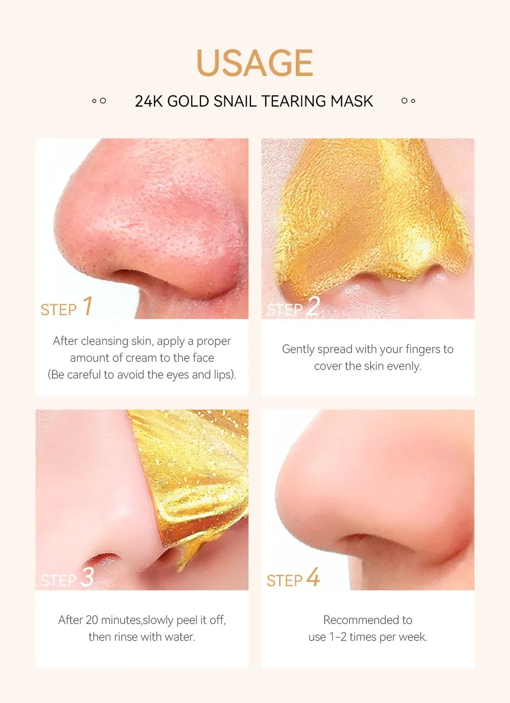 Masque Peel-Off 24K Gold & Bave d’Escargot – Purifiant & Éclat