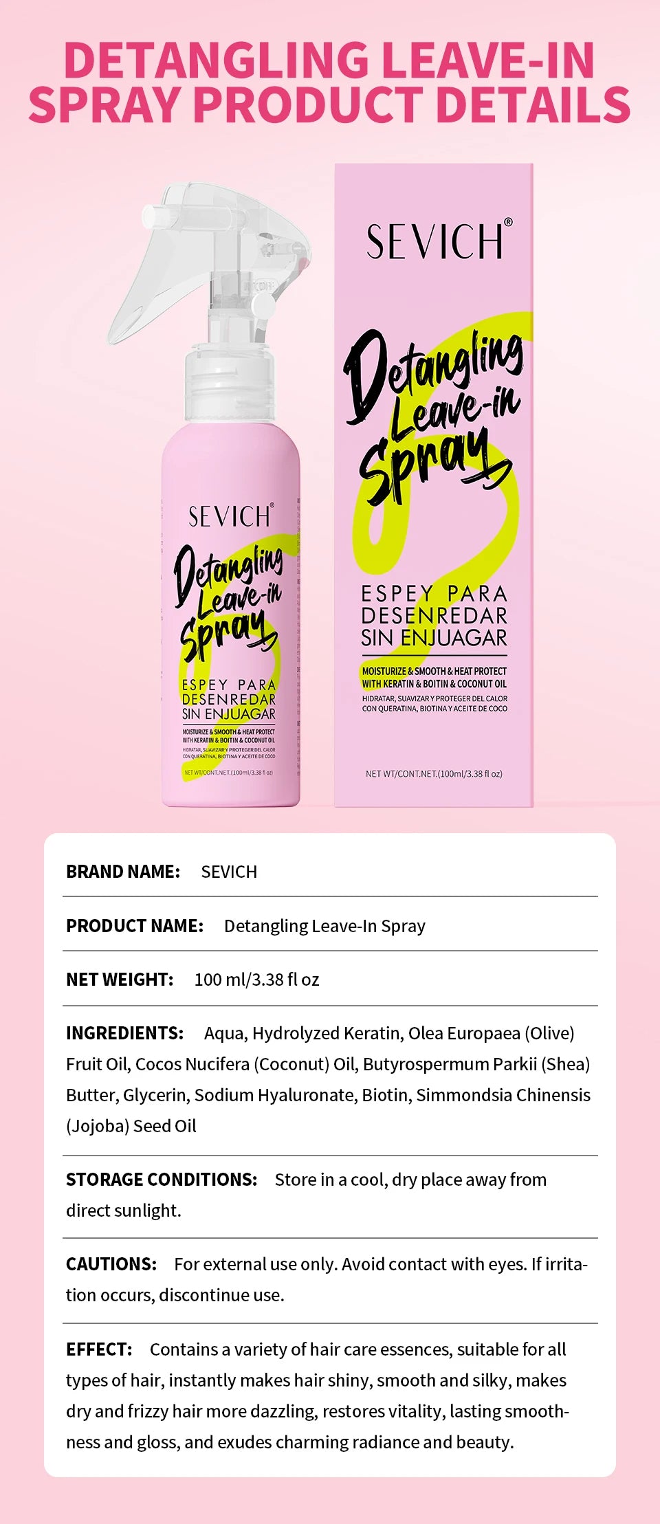 Spray essentiel pour cheveux secs et endommagés, soins capillaires