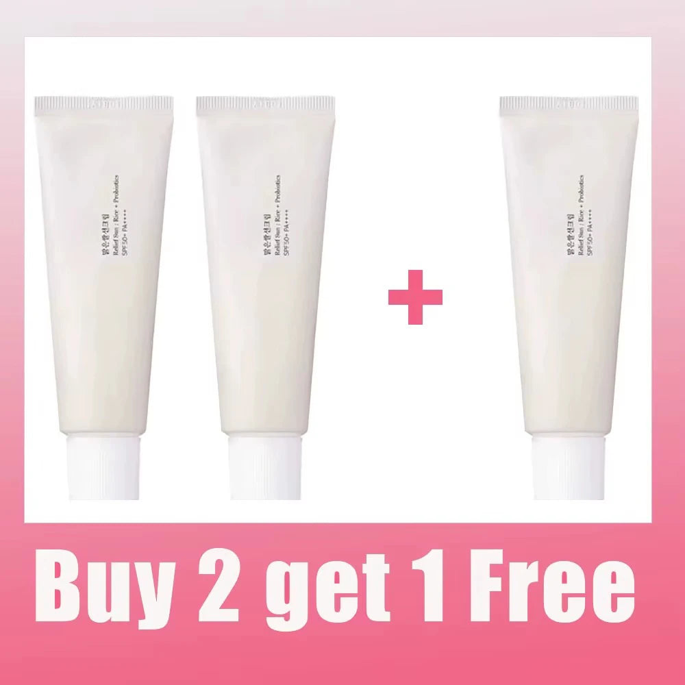 SPF50+ Sunscreen Korean Rice Probiotic Sunscreen Whitening Cream Anti-UV Sunscreen Face Gentle Moisturizer 50ml