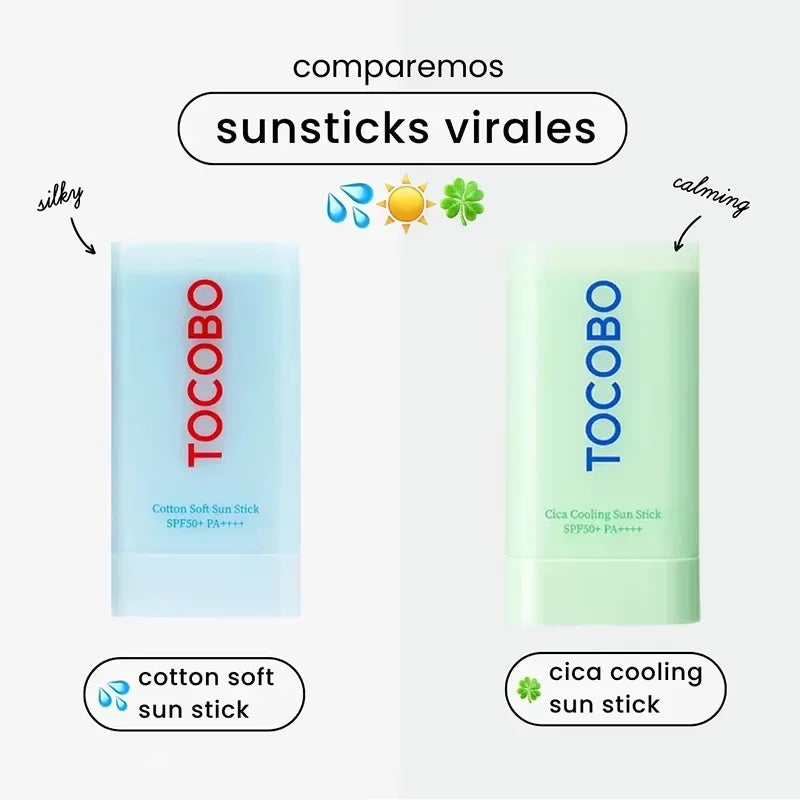 Korea Skin Care Tocobo Cotton Soft Sun Stick SPF 50+ Water Sense Essence Sunscreen Oil Control Refreshing Non-greasy Moisturise