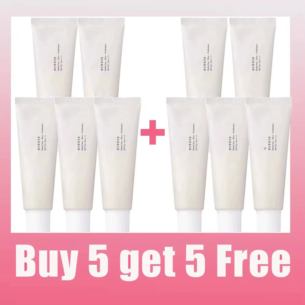 SPF50+ Sunscreen Korean Rice Probiotic Sunscreen Whitening Cream Anti-UV Sunscreen Face Gentle Moisturizer 50ml