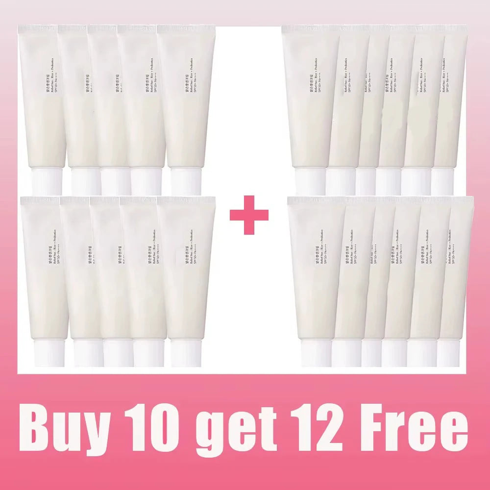 SPF50+ Sunscreen Korean Rice Probiotic Sunscreen Whitening Cream Anti-UV Sunscreen Face Gentle Moisturizer 50ml