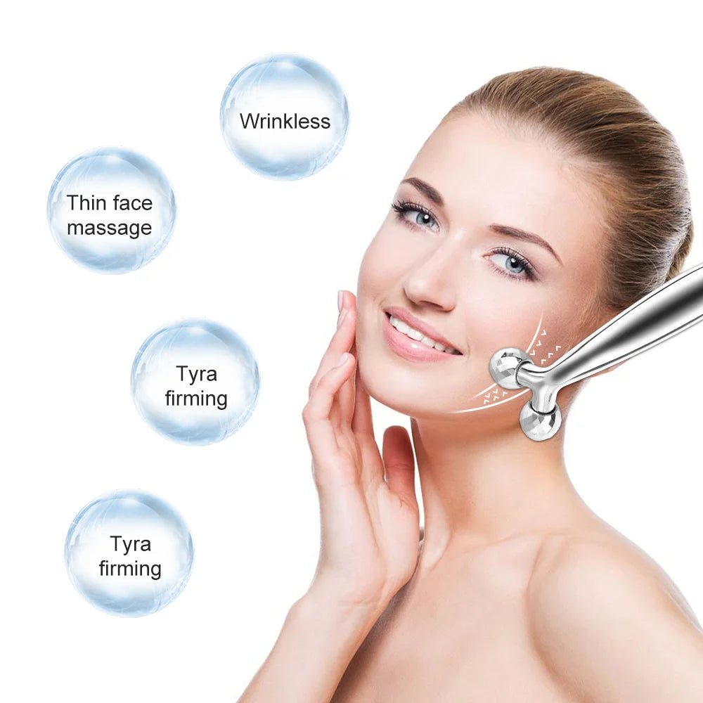 3D Roller Massager Y Shape 360 Rotate Thin Face Body Slimming Shaping Muscles Relaxation Wrinkle Remover Facial Massager Tools