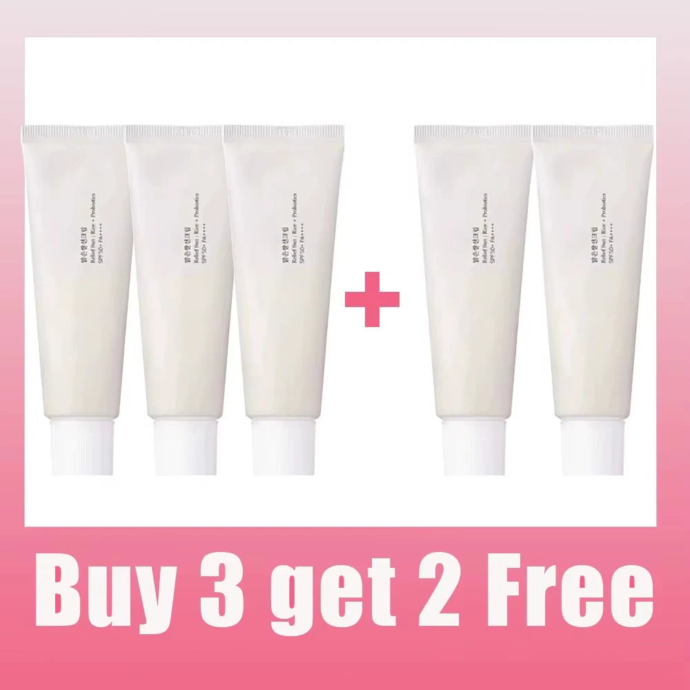 SPF50+ Sunscreen Korean Rice Probiotic Sunscreen Whitening Cream Anti-UV Sunscreen Face Gentle Moisturizer 50ml