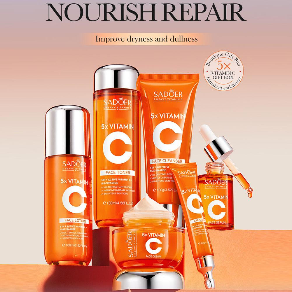 Coffret SADOER 5x Vitamine C – Éclat, Hydratation & Anti-Âge